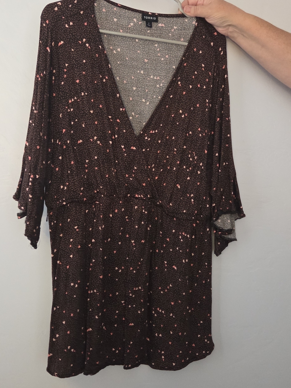 Torrid Black Tunic with Pink Heart Motif